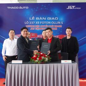 THACO AUTO bàn giao lô 237 xe tải Foton Ollin cho J&T Express Việt Nam