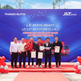 THACO AUTO bàn giao lô 237 xe tải Foton Ollin cho J&T Express Việt Nam  第2张