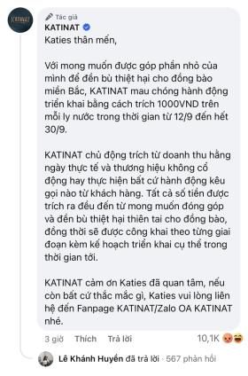 Katinat bị chỉ trích dữ dội vì “trích 1.000 đồng trên mỗi ly nước” để ủng hộ bào vùng lũ  第2张